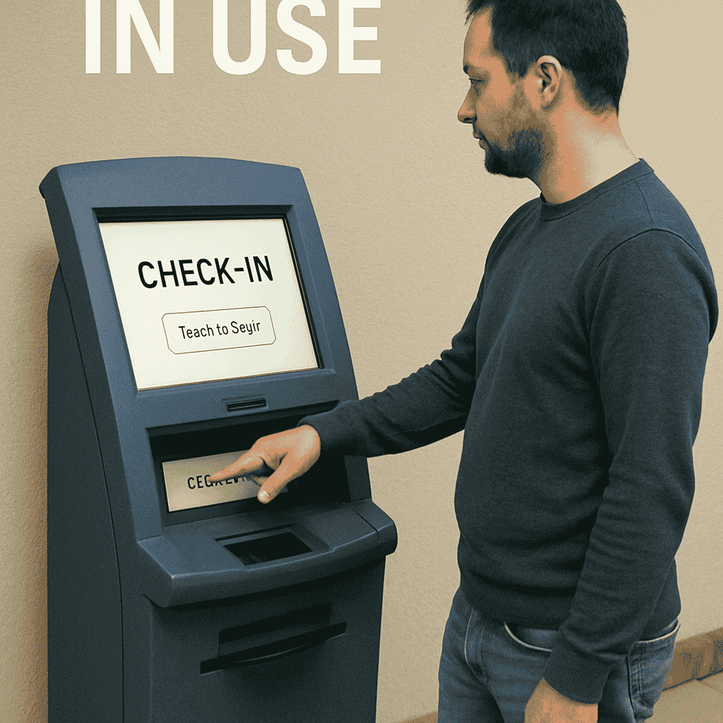 Check-In Kiosk in Use